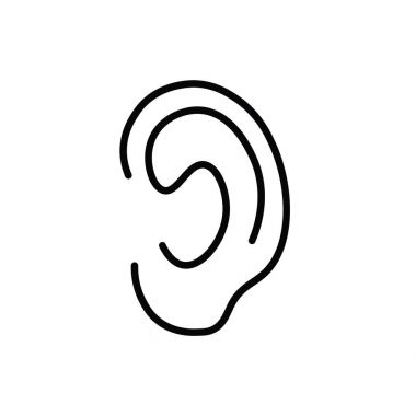 insan kulağının simge vektör çizim