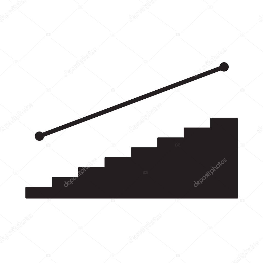 black stairs icon- vector illustration