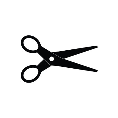 siyah makas simge vektör çizim