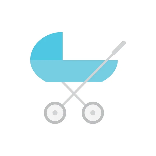 Синя дитяча коляска, коляска іконка Векторна ілюстрація — стоковий вектор