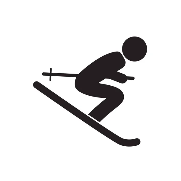 Skifahrer Web-Icon-Vektor-Illustration — Stockvektor