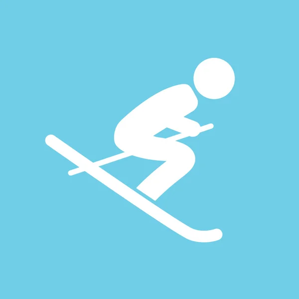 Kayakçı siluet web simge vektör çizim — Stok Vektör