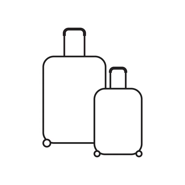 Valigia bagaglio set icon- vettoriale illustrazione — Vettoriale Stock
