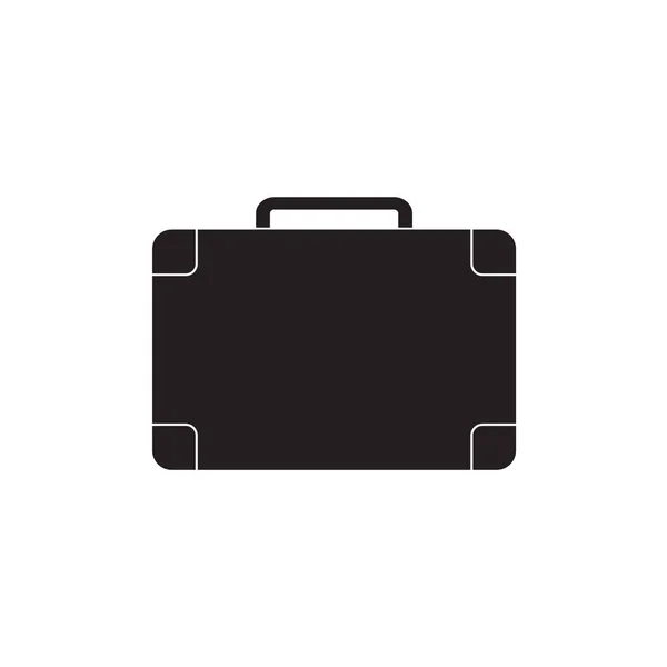 Negro maleta icon- vector ilustración — Archivo Imágenes Vectoriales
