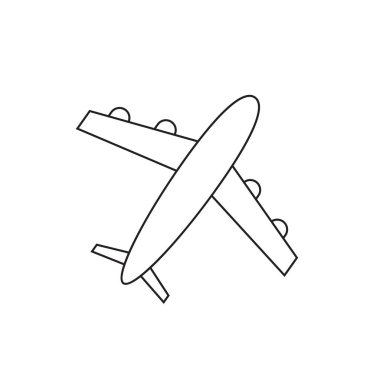 uçak simge vektör çizim