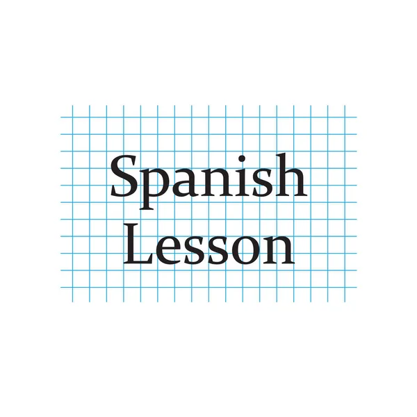 在方格纸上写的西班牙语课-矢量插图 — 图库矢量图片