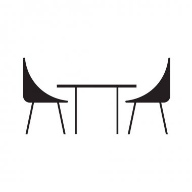 masa ve sandalyeler simge vektör çizim