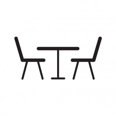 masa ve sandalyeler simge vektör çizim