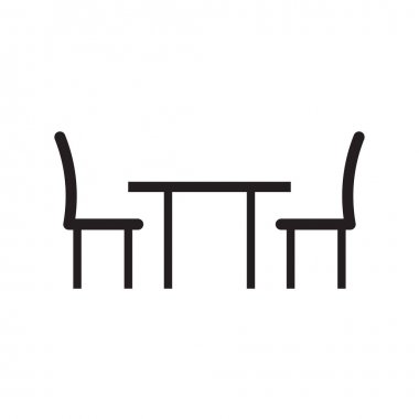 masa ve sandalyeler simge vektör çizim