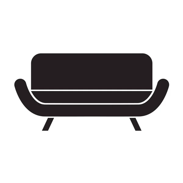 Gambar hitam sofa icon- vektor - Stok Vektor