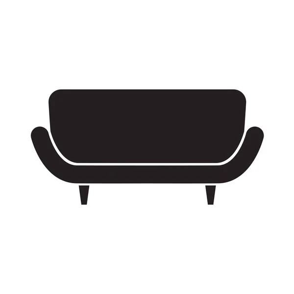 Gambar hitam sofa icon- vektor - Stok Vektor