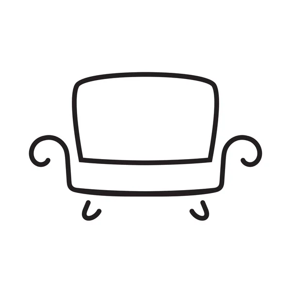 Schwarzes Sofa Icon- Vektor Illustration — Stockvektor
