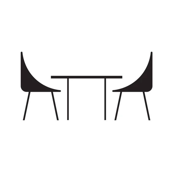 Τραπέζι και καρέκλες εικονίδιο-διανυσματικά εικονογράφηση — Διανυσματικό Αρχείο