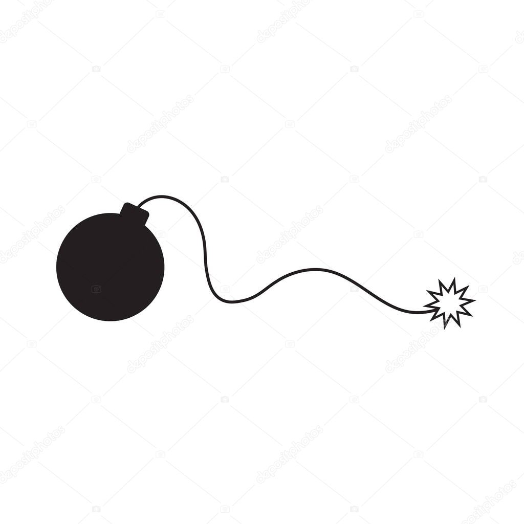bomb with fuse icon- vector illustration