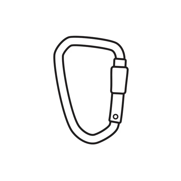 Escalada icono mosquetón vector ilustración — Vector de stock