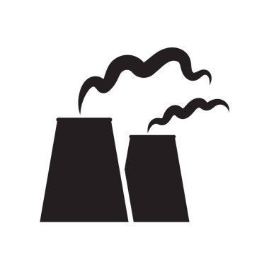 Nükleer veya Kömür Santrali simge vektör çizim