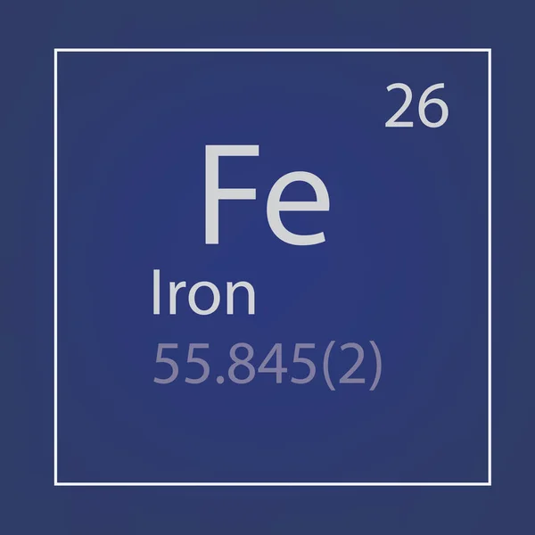 Ijzer Fe scheikundig element pictogram-vector illustratie — Stockvector