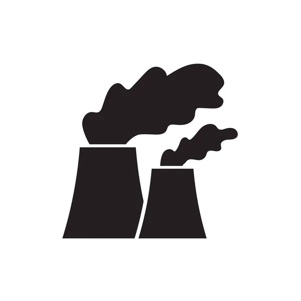 核电厂或火力发电厂图标-矢量图示 — 图库矢量图片