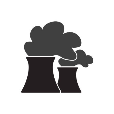 Nükleer veya Kömür Santrali simge vektör çizim