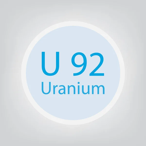 Uranium U scheikundig element pictogram-vector illustratie — Stockvector