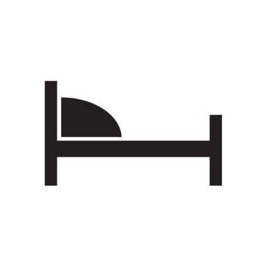 otel yatak simge vektör çizim