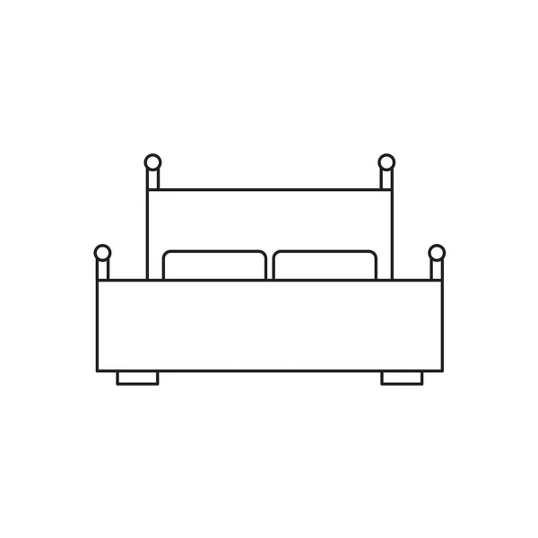 ダブルベッドのアイコン ベクトル図 — ストックベクタ