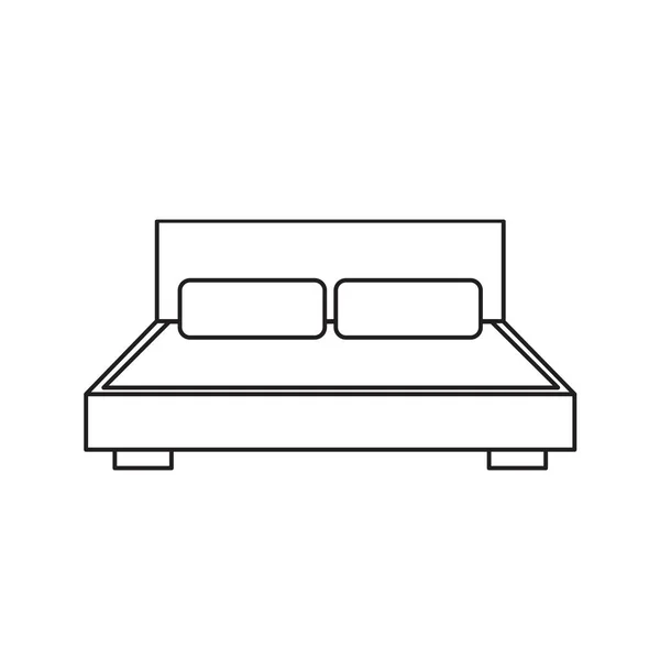 Icon-Vektor-Illustration für Doppelbett — Stockvektor
