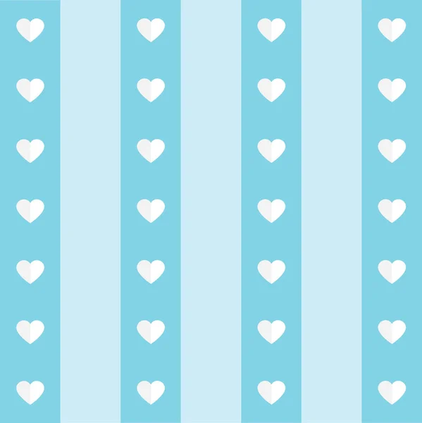 Rayures bleues avec motifs de cœurs illustration vectorielle — Image vectorielle