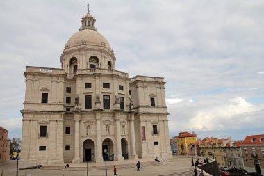 Lizbon, Portekiz, 21 Mart 2015: Ulusal Alfama, Lisbon.Lisbon, Portekiz, 21 Mart semtinde Pantheon (kilise Igreja de Santa Engracia): Ulusal Pantheon (kilise Igreja de 