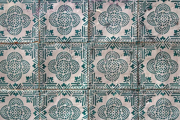 蓝色和白色的传统葡萄牙瓷砖命名为阿苏莱霍斯 — 图库照片