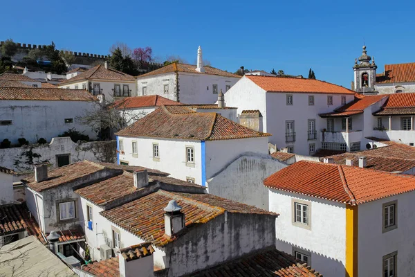 Obidos - güzel Ortaçağ kenti, Portekiz'de çok popüler turizm — Stok fotoğraf