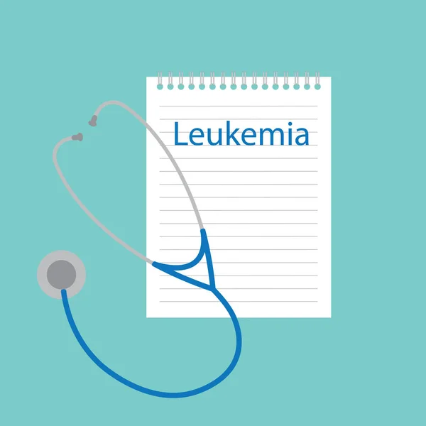 Leucemia escrita en cuaderno ilustración vectorial — Vector de stock