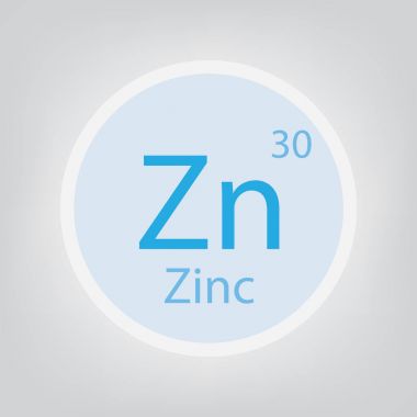 Zn kimyasal element simgesi-vektör çizim çinko