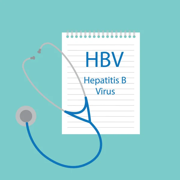 HBV Hepatitis B-Virus ziekte geschreven in laptop-vector illustratie — Stockvector