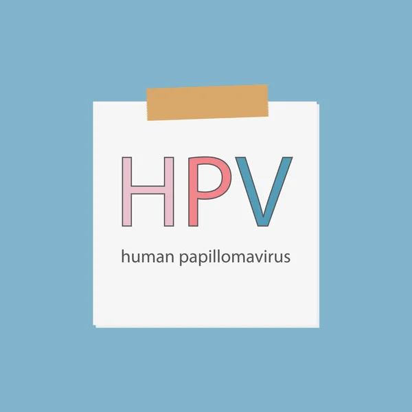 HPV humant papillomvirus skriven i anteckningsboken papper-vektor illustration — Stock vektor