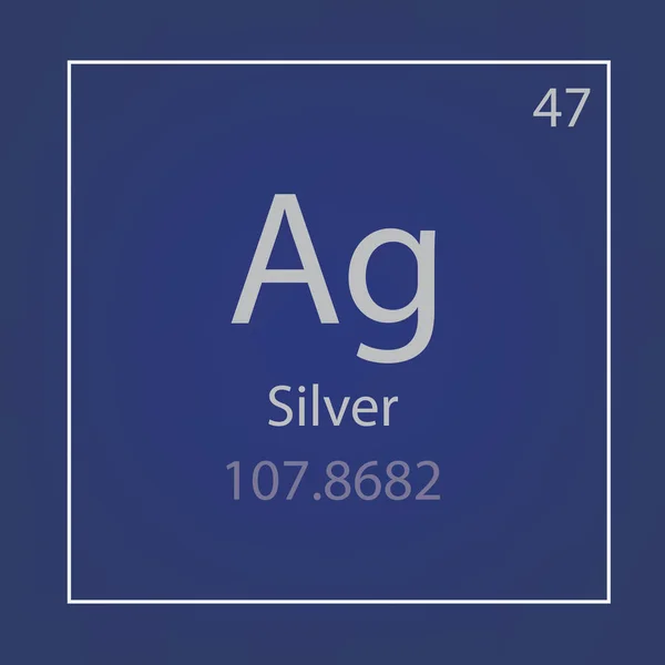 Zilveren Ag scheikundig element pictogram-vector illustratie — Stockvector