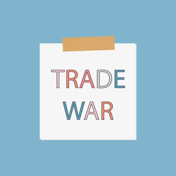 Guerre commerciale écrite dans le carnet papier illustration vectorielle — Image vectorielle