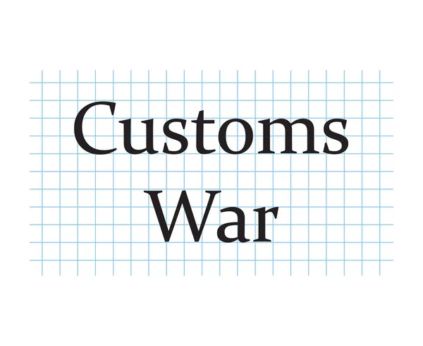Customs war text on checkered paper sheet- vector illustration — Stock Vector