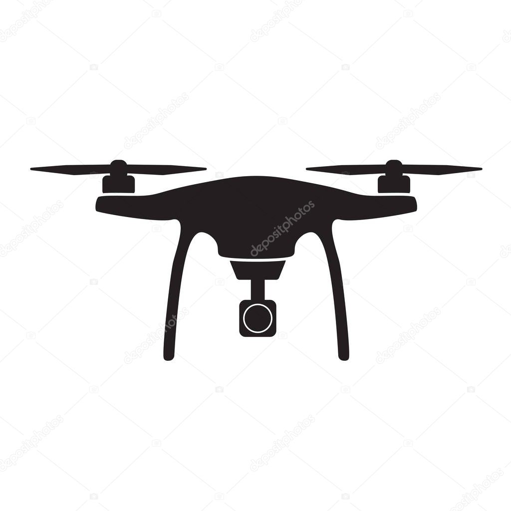 aerial drone with camera icon- vector illustration