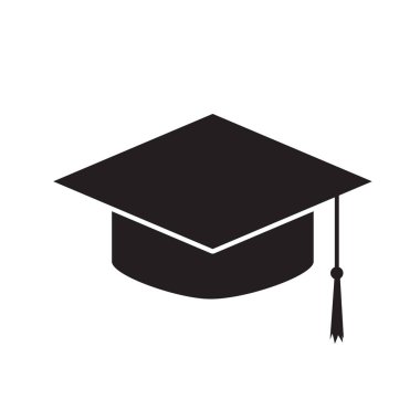 Mezuniyet şapka simge vektör çizim