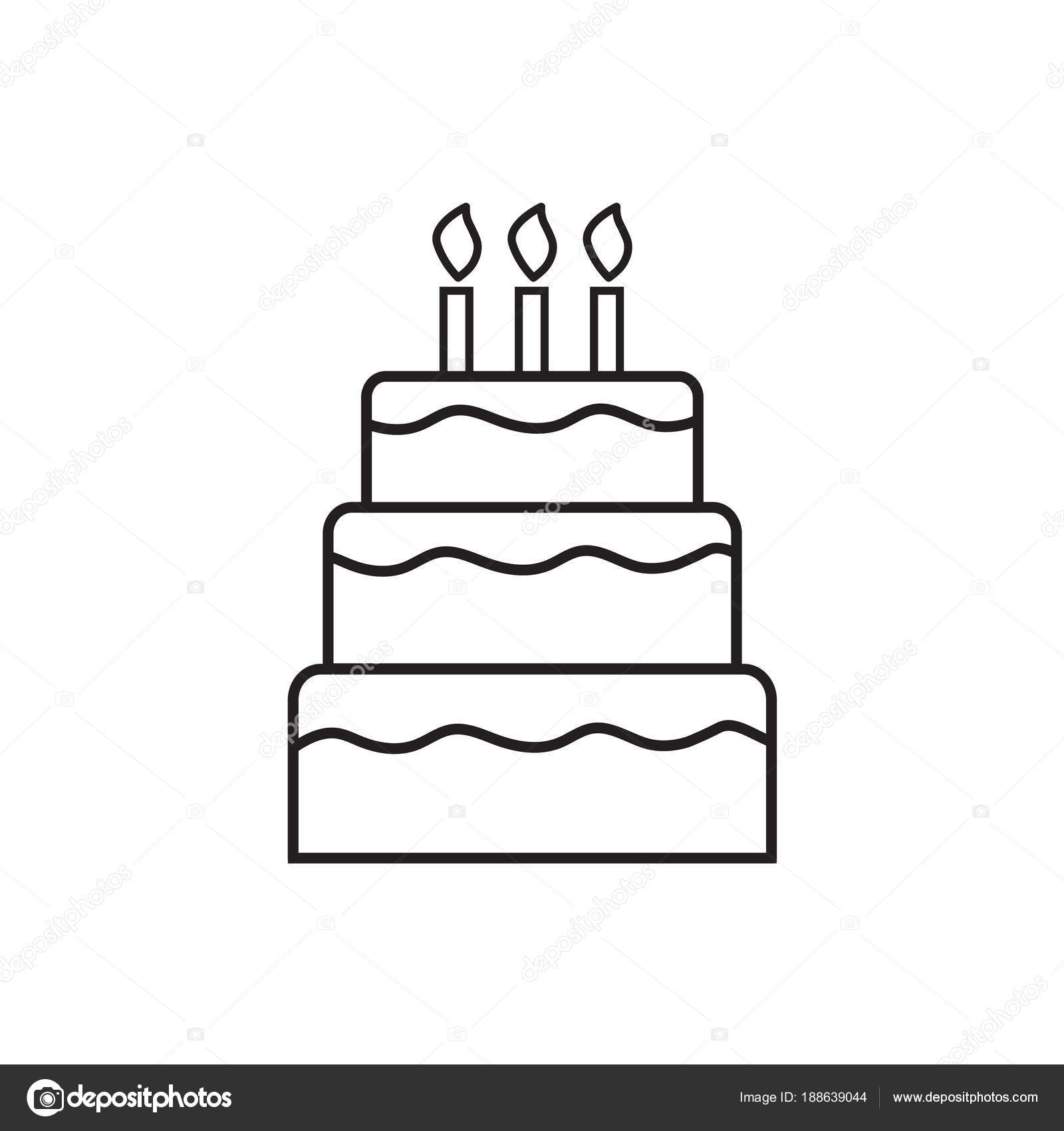 Birthday Cake Icon Vector Illustration Stock Vector C Chrupka