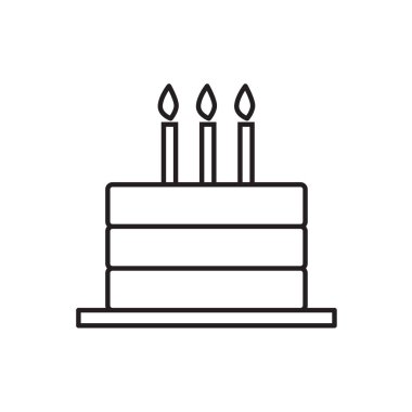 doğum günü pastası simge vektör çizim