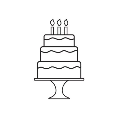 doğum günü pastası simge vektör çizim