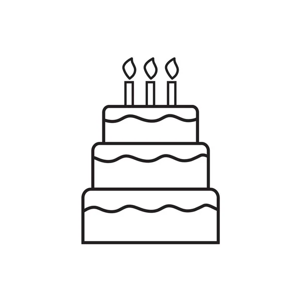 Icône gâteau d'anniversaire illustration vectorielle — Image vectorielle
