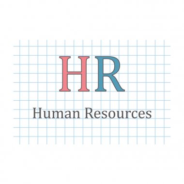 insan kaynakları kareli kağıt levha-vektör illustratrion yazılmış
