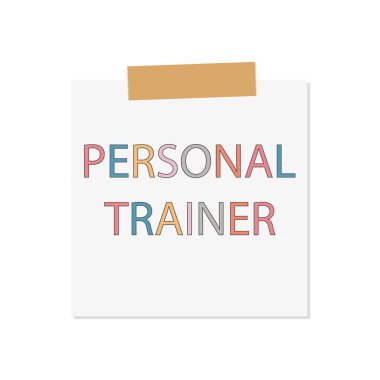 kişisel antrenör defter kağıt-vektör çizim içinde yazılı
