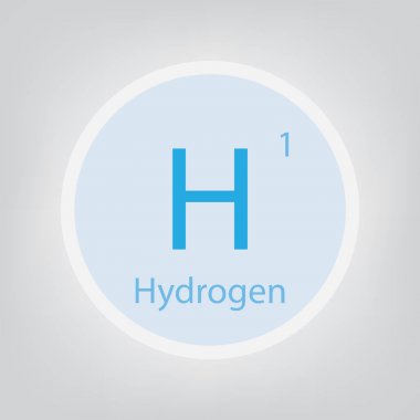 Hidrojen H kimyasal element simgesi-vektör çizim