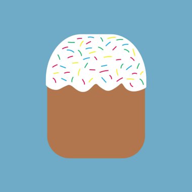 Paskalya pastası simgesi-vektör illüstrasyonu