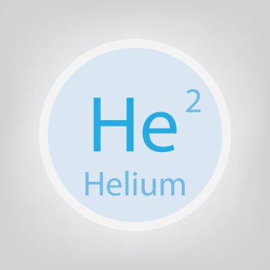Helyum o kimyasal element simgesi-vektör çizim