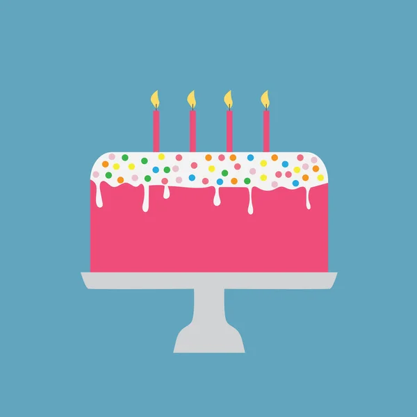Urodzinowy tort-wektor ilustracja — Wektor stockowy
